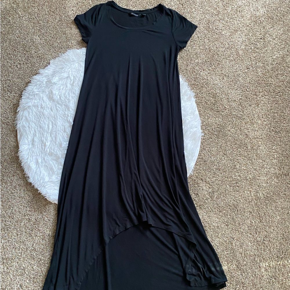 H by Halston‎ Black Hi Low Dress Stretchy Black Short Sleeves Womens Size XS